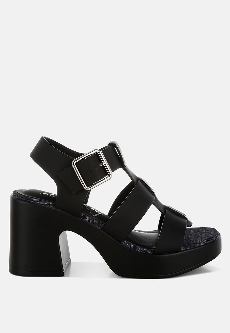 Avalon Chunky Pin Buckle Platform Heels-3