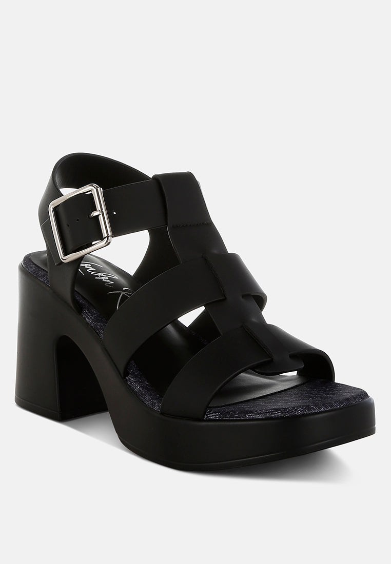 Avalon Chunky Pin Buckle Platform Heels-4