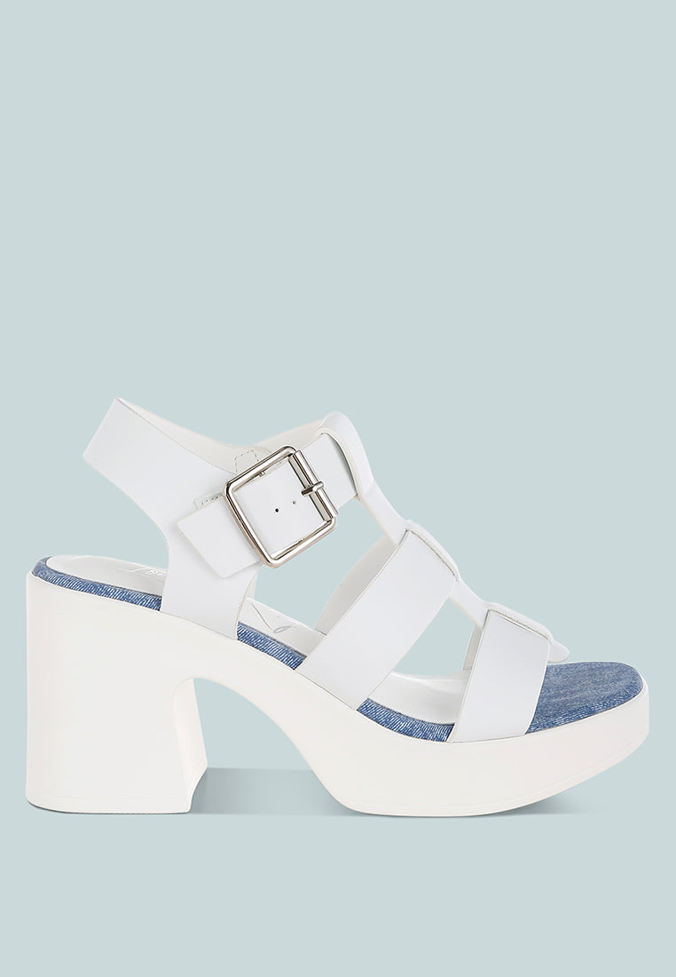 Avalon Chunky Pin Buckle Platform Heels-5