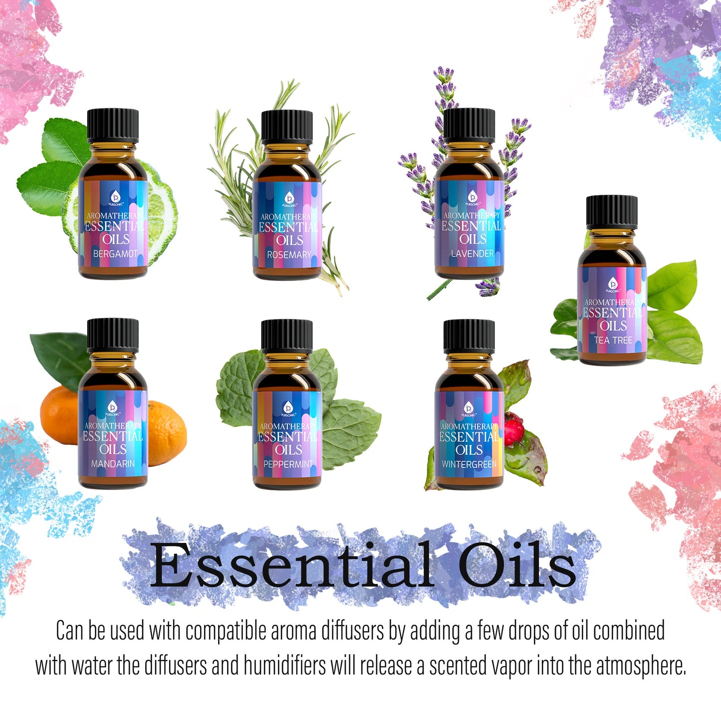 Himalayan Salt Diffuser & 14 Pack Essential Oils Set-4