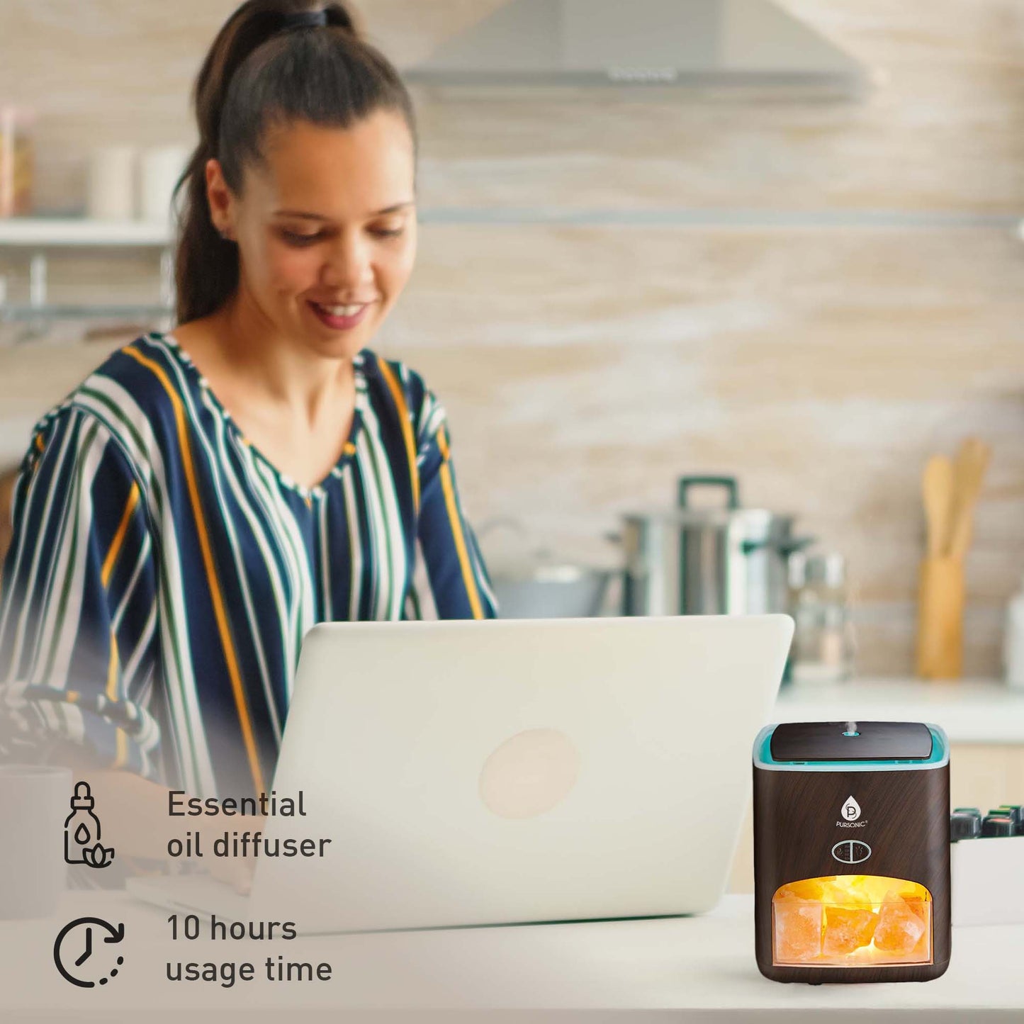Himalayan Salt Diffuser & 14 Pack Essential Oils Set-1