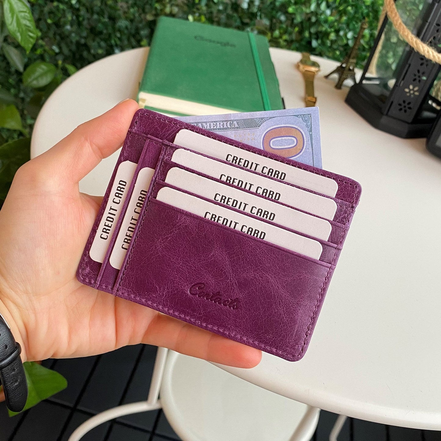 Flerna - Genuine Leather Slim RFID Protection Wallet/Card Holder