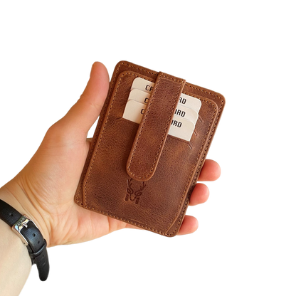 Zona - Genuine Leather Card Holder with ID Windon and Cash Compartment