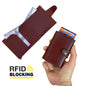Angora - Vegan Leather RFID Mechanism Card Holder with Cash Compartment