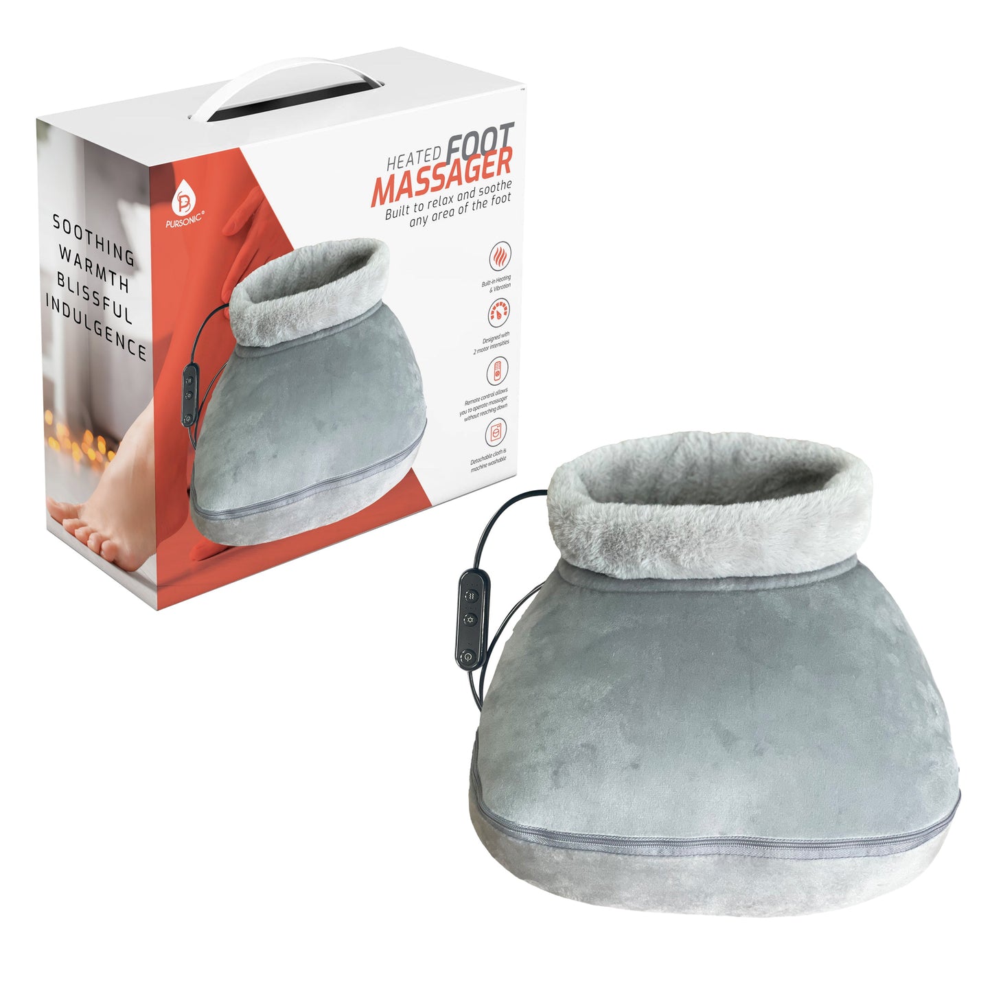 Heated Foot Massager with Remote Control, Folding Design, and Dual Motor Intensities-1