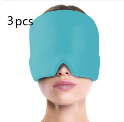 Ice Compress Headache Eye Mask Hat for Migraine, Stress, and Tension Relief