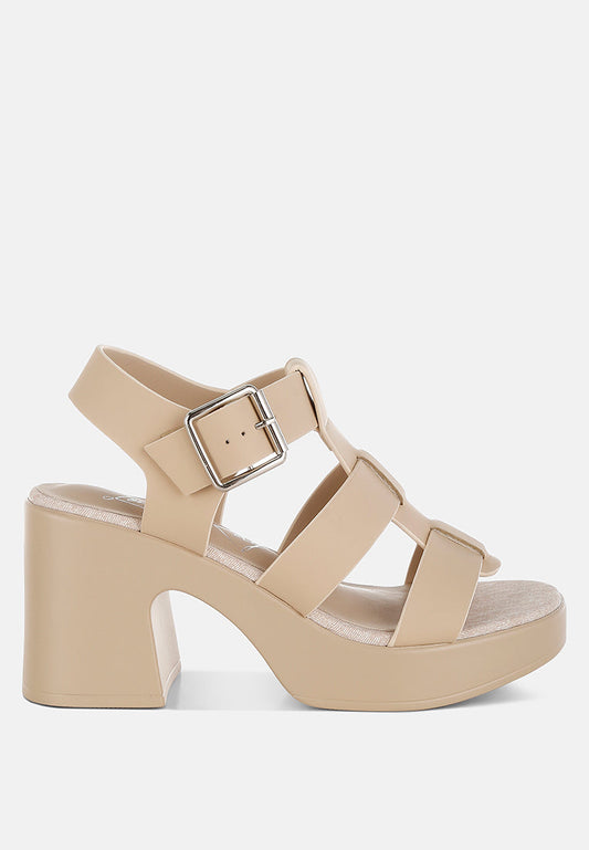 Avalon Chunky Pin Buckle Platform Heels-0