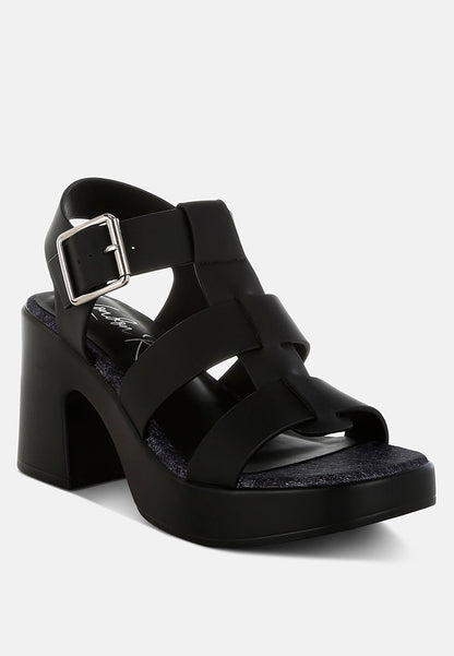 Avalon Chunky Pin Buckle Platform Heels-4