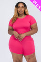 Plus Size Short Sleeve Crop Top & Shorts Set (CAPELLA)-6