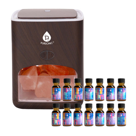 Himalayan Salt Diffuser & 14 Pack Essential Oils Set-0