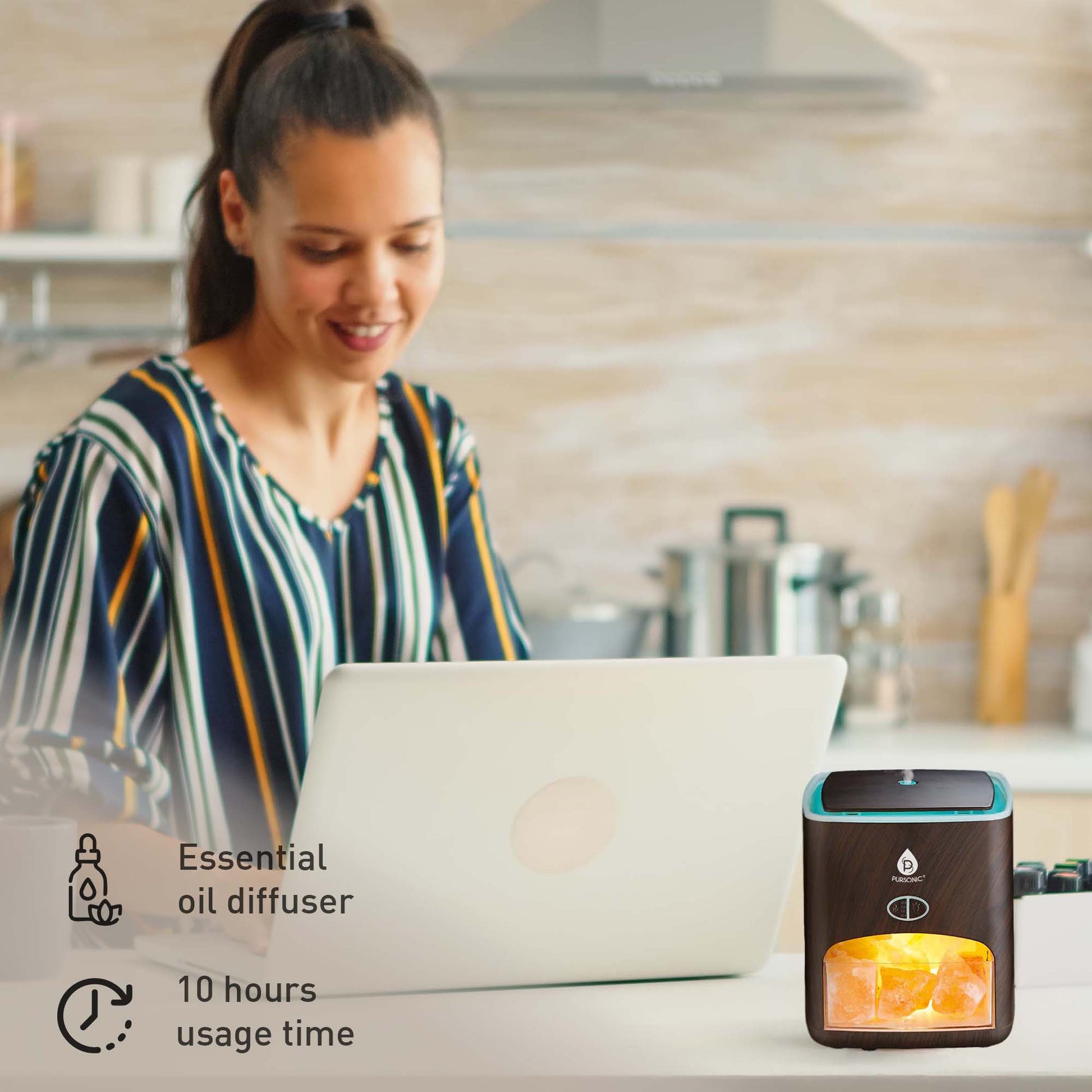 Himalayan Salt Diffuser & 14 Pack Essential Oils Set-1