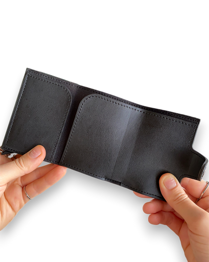Angora - Vegan Leather RFID Mechanism Card Holder with Cash Compartment