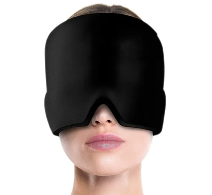 Ice Compress Headache Eye Mask Hat for Migraine, Stress, and Tension Relief