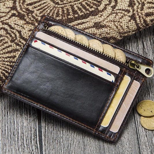 Flerna - Genuine Leather Slim RFID Protection Wallet/Card Holder