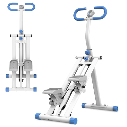 Stair Stepper with resistance Home-Upgrade Vertical Climber Workout Machine for Full-Body Exercise Climber Fitness Equipment with Stable Frame Adjustable Handlebar-Blue