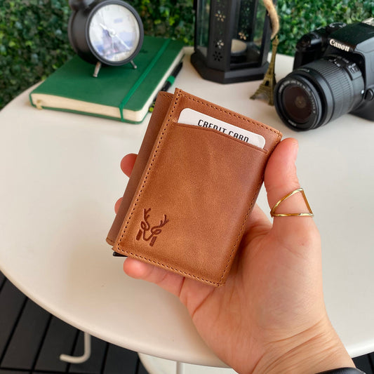 Pescol - Genuine Leather RFID Protection Card Holder/Wallet