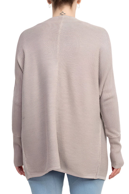 Lissy Crew Neck Open Front Long Sleeve Knit Cardigan-2