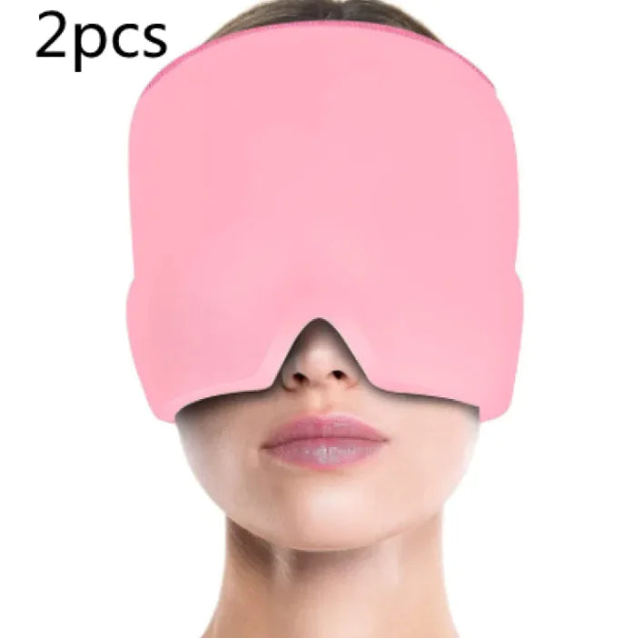 Ice Compress Headache Eye Mask Hat for Migraine, Stress, and Tension Relief